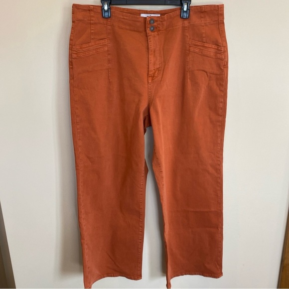 Mica Denim Pants - Mica Denim High Rise Wide Leg Pant Orange Size 20